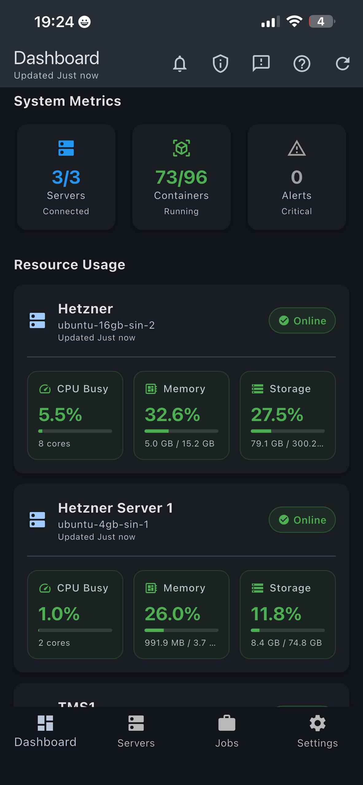 Docker Monitor dashboard